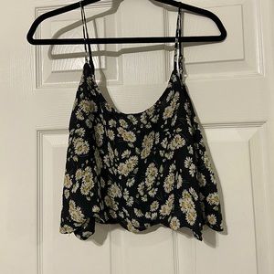 Floral LA Hearts cropped tank top